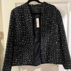 Jcrew Navy Tweed Going Out Blazer 14 NWT